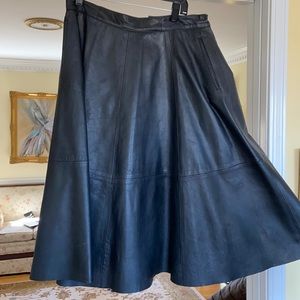 Luxury handmade black Italian leather skirt